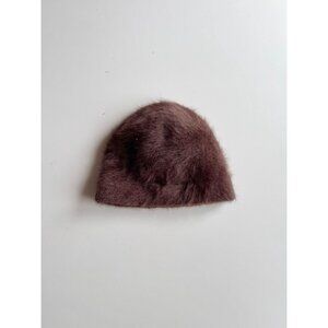 Vintage C.C. Brown Angora Knit Beanie Toque Hat, One Size
